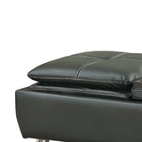 Benzara Faux Leather Storage Ottoman with Reversible Tray Tops, Black BM69563 BLACK SOLIDWOOD BM69563