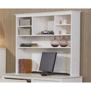 Benzara Wooden Computer Desk Hutch, White BM69578 WHITE MDF BM69578