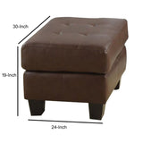 Benzara Ottoman With Leather Upholstery, Dark Brown BM69673 Brown SOLIDWOOD BM69673