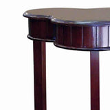 Benzara Clover Shaped Wooden End Table with Flared Legs, Cherry Brown BM94694 Brown Solid Wood BM94694