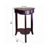 Benzara Clover Shaped Wooden End Table with Flared Legs, Cherry Brown BM94694 Brown Solid Wood BM94694