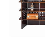 Benzara 4 Shelf Wooden Bookcase Room Divider with Cutout Design, Brown BM96007 Brown Wood BM96007