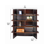 Benzara 4 Shelf Wooden Bookcase Room Divider with Cutout Design, Brown BM96007 Brown Wood BM96007