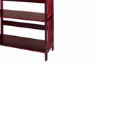 Benzara 4 Tier Spacious Wooden Bookcase with Slatted Sides, Cherry Brown BM96067 Brown Wood BM96067