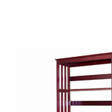 Benzara 4 Tier Spacious Wooden Bookcase with Slatted Sides, Cherry Brown BM96067 Brown Wood BM96067