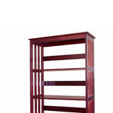 Benzara 4 Tier Spacious Wooden Bookcase with Slatted Sides, Cherry Brown BM96067 Brown Wood BM96067