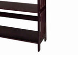 Benzara 4 Tier Spacious Wooden Bookcase with Slatted Sides, Espresso Brown BM96068 Brown Wood BM96068