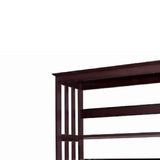 Benzara 4 Tier Spacious Wooden Bookcase with Slatted Sides, Espresso Brown BM96068 Brown Wood BM96068