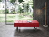Miami Bench Red Faux Leather Chrome Frame