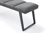 Ethan Bench Dark Grey Faux Leather With Steel Sanded Black Coated Base