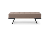 Whiteline Modern Living Shadi Bench Faux Leather In Taupe With  Black Sanded Coated Steel Legs BN1714P-TAU