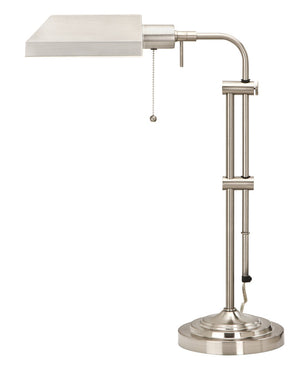 Cal Lighting 60W Pharmacy Table Lamp with Adjust Pole BO-117TB-BS Brushed Steel BO-117TB-BS