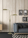 Cal Lighting 60W x 2 Pharmacy Dual Height Floor Lamp with On Off Rocker Switch BO-127FL-2L-AB Antique Brass BO-127FL-2L-AB