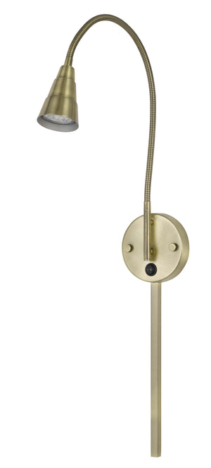 Cal Lighting Gu10 LED Wall Mount Gooseneck Lamp (3K LED Bulb Included) BO-139-AB Antique Brass BO-139-AB