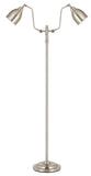 Cal Lighting 60W x 2 Dual Light Pharmacy Floor Lamp with Metal Shade BO-2032FL-2L-BS Brushed Steel BO-2032FL-2L-BS