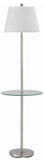 Cal Lighting 150W 3Way Andros Floor Lamp with Glass Tray BO-2077GT-BS Argent BO-2077GT-BS