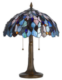 60Wx2 Tiffany Table Lamp, Zinc Cast Base