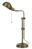 Cal Lighting 60W Corby Pharmacy Desk Lamp with Pull Chain Switch BO-2441DK-AB Antique Brass BO-2441DK-AB