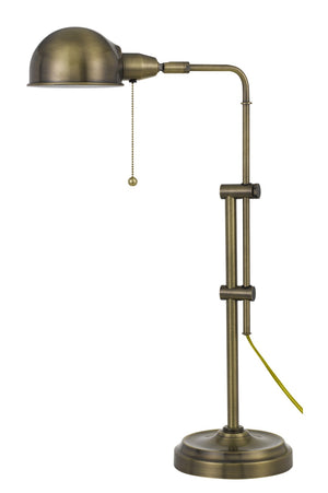 Cal Lighting 60W Corby Pharmacy Desk Lamp with Pull Chain Switch BO-2441DK-AB Antique Brass BO-2441DK-AB