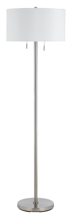 Cal Lighting 60W x 2 Calais Metal Floor Lamp BO-2450FL-BS Brushed Steel BO-2450FL-BS