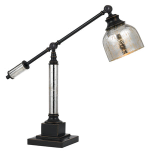 Cal Lighting 60W Metal Desk Lamp with Gls Shade BO-2602TB Dark Bronze BO-2602TB