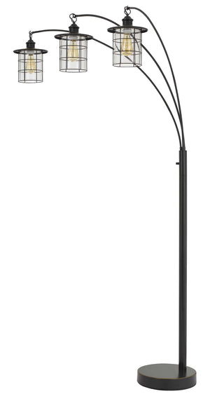 Cal Lighting Silverton Arc Floor Lamp with Glass Shades (Edison Bulbs Included) BO-2668-3L-DB Dark Bronze BO-2668-3L-DB