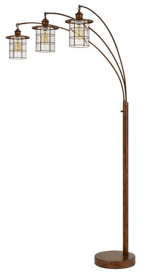 Cal Lighting Silverton Arc Floor Lamp with Glass Shades (Edison Bulbs Included) BO-2668-3L-RU Rust BO-2668-3L-RU