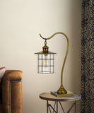 Cal Lighting Silverton Desk Lamp with Glass Shade (Edison Bulb Included) BO-2668DK-BAB Brushed Antique Brass BO-2668DK-BAB