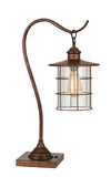 Cal Lighting Silverton Desk Lamp with Glass Shade (Edison Bulb Included) BO-2668DK-RU Rust BO-2668DK-RU