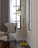 Cal Lighting Silverton Floor Lamp with Glass Shade (Edison Bulb Included) BO-2668FL-BAB Brushed Antique Brass BO-2668FL-BAB