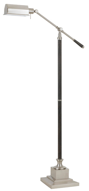 Cal Lighting 60W Angelton Floor Lamp BO-2687FL Brushed Steel/Wood BO-2687FL