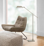 Cal Lighting 7W, 450 Lumen, 3000K LED Adjust Able Metal Floor Lamp with Metal Shade BO-2694FL-BS Brushed Steel BO-2694FL-BS