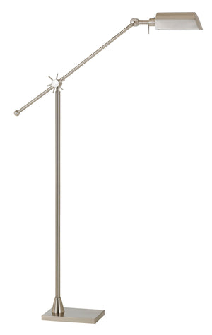 Cal Lighting 7W, 450 Lumen, 3000K LED Adjust Able Metal Floor Lamp with Metal Shade BO-2694FL-BS Brushed Steel BO-2694FL-BS