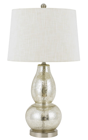 Cal Lighting 150W 3 Way Jolietglass Table Lamp (Sold And Priced As Pairs) BO-2705TB-2 Brushed Steel/Wood BO-2705TB-2