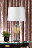 Cal Lighting 150W 3 Way Derby Metal/Glass Table Lamp. Sold And Priced In Pairs BO-2707TB-2 Chrome BO-2707TB-2