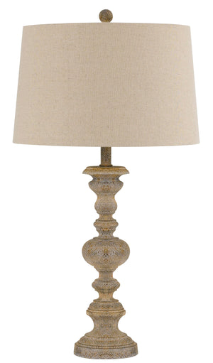 Cal Lighting 150W 3 Way Walham Resin Table Lamp. Sold And Priced In Pairs BO-2709TB-2 Antique Ivory Crackle BO-2709TB-2