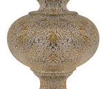 Cal Lighting 150W 3 Way Walham Resin Table Lamp. Sold And Priced In Pairs BO-2709TB-2 Antique Ivory Crackle BO-2709TB-2