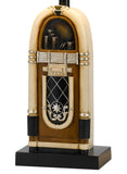 Cal Lighting 150W 3 Way Jukebox Resin Table Lamp with Hand Painted Paper Shade BO-2727TB Antique Bronze/Ivory BO-2727TB