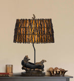 Cal Lighting 150W 3 Way Bear In Canoe Resin Table Lamp BO-2732TB Antique Bronze BO-2732TB