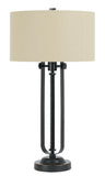 Cal Lighting 150W 3 Way Foggiametal Table Lamp with Hardback Burlap Shade BO-2739TB Oil Rubbed Bronze BO-2739TB