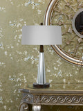 Cal Lighting 60W x 2 Caserta Mirror Table Lamp with Linen Shade BO-2743TB Mirror/Black BO-2743TB