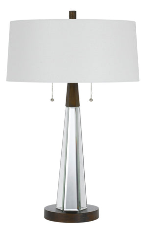 Cal Lighting 60W x 2 Caserta Mirror Table Lamp with Linen Shade BO-2743TB Mirror/Black BO-2743TB