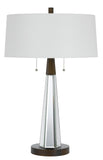 Cal Lighting 60W x 2 Caserta Mirror Table Lamp with Linen Shade BO-2743TB Mirror/Black BO-2743TB