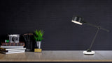 Cal Lighting 60W Allendale Metal Desk Lamp with Marble Base And Metal Shade BO-2765DK-DB Marble BO-2765DK-DB