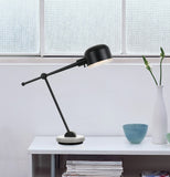 Cal Lighting 60W Allendale Metal Desk Lamp with Marble Base And Metal Shade BO-2765DK-DB Marble BO-2765DK-DB