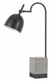 60W Beaumont Metal Desk Lamp with Cement Base, 1 Electrical Outlet And 2 Usb Outlets