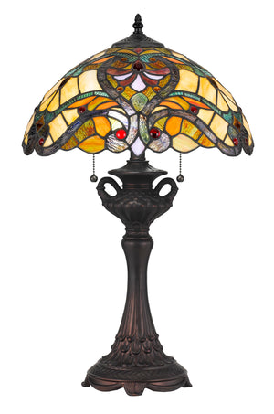 Cal Lighting 60W x 2 Tiffany Table Lamp BO-2796TB Tiffany BO-2796TB