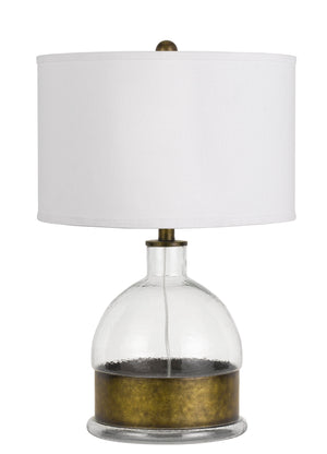 Cal Lighting 150W 3 Way Rapallo Glass/Metal Table Lamp BO-2809TB Glass/Antiqued Brass BO-2809TB