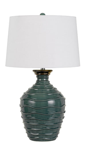 Cal Lighting 150W 3 Way Oristano Ceramic Table Lamp BO-2816TB Teal BO-2816TB