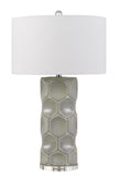 Cal Lighting 150W 3 Way Melfi Ceramic Table Lamp BO-2817TB Gray BO-2817TB